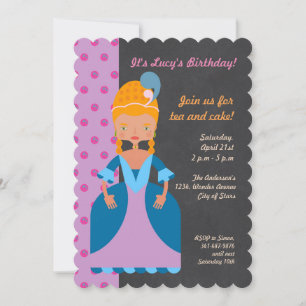 Queen of France girl birthday party invitation