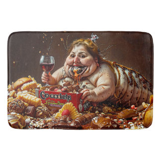 “Queen of Gluttonous Decay” Colourful Portrait Bath Mat