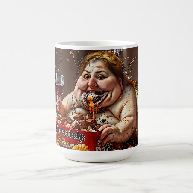“Queen of Gluttonous Decay” Colourful Portrait Coffee Mug (Center)