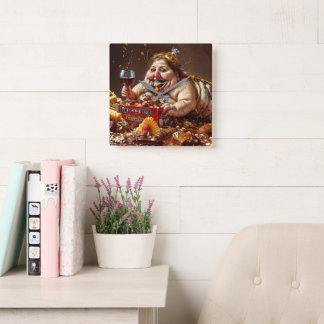 “Queen of Gluttonous Decay” Colourful Portrait Square Wall Clock