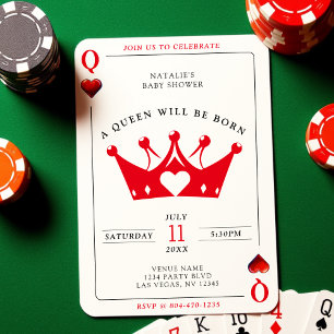 Queen of Heart Casino Poker Card Girl Baby Shower
