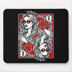 Queen Of Heart Playing Card Coffee Lover Gambling Mouse Pad