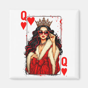 Queen Of Heart Playing Card Love Valentine Outfit Magnet