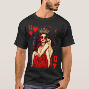 Queen Of Heart Playing Card Love Valentine Outfit  T-Shirt