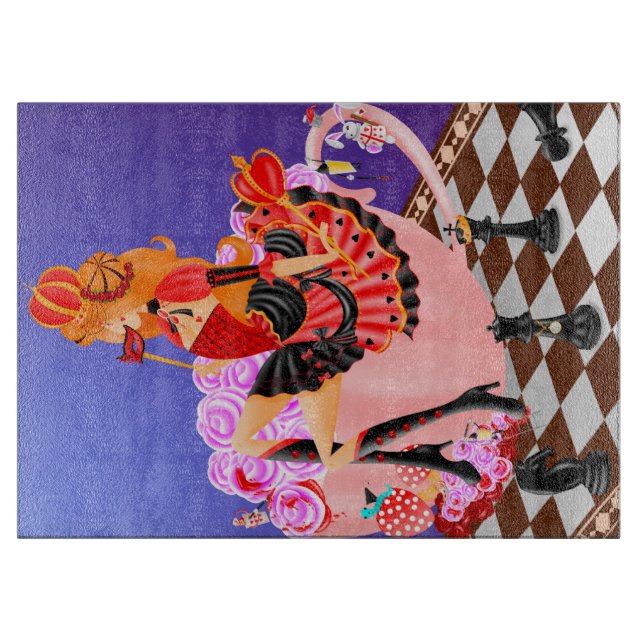 Queen of Hearts  15x11 Chopping Board  (Front)