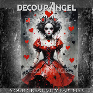 Queen of Hearts #2 -Decoupage- Tissue Paper