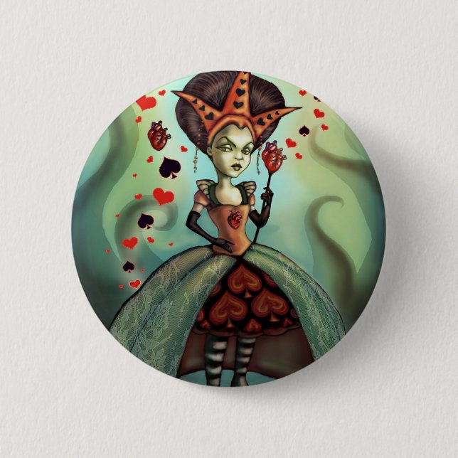 Queen of Hearts 6 Cm Round Badge (Front)
