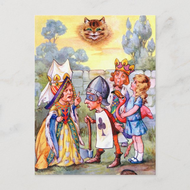 Queen of Hearts and Alice In Wonderland Postcard (Front)