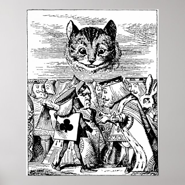 Queen of Hearts and Cheshire cat Poster (Front)