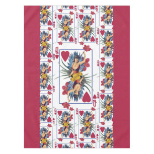 Queen of Hearts and Flowers Tablecloth