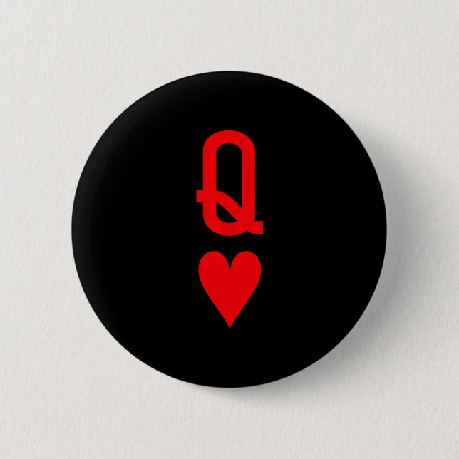 Queen Of Hearts And King Of Hearts Couples Matchin 6 Cm Round Badge (Front)