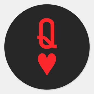 Queen Of Hearts And King Of Hearts Couples Matchin Classic Round Sticker