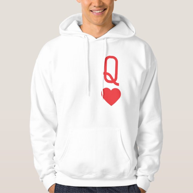 Queen of Hearts Basic Hooded Sweatshirt (Front)