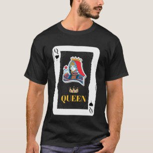 Queen Of Hearts Black Heart Blackjack Cards Poker T-Shirt