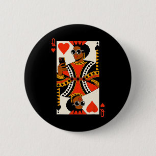 Queen Of Hearts Card Black Woman Melanin Pride Afr 6 Cm Round Badge