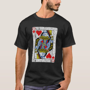 Queen Of Hearts Card Costume Vintage Poker Deck Ca T-Shirt