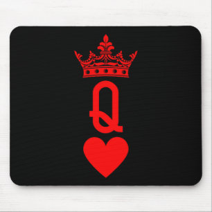 Queen Of Hearts Cards Matching Couple Saint Valent Mouse Pad