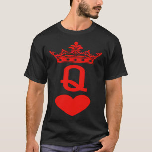 Queen of Hearts Cards Matching Couple Saint Valent T-Shirt