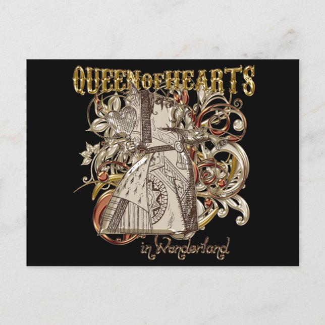 Queen of Hearts Carnivale Style (Gold Version) Postcard (Front)