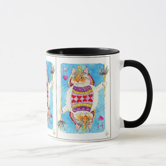Queen of Hearts cat mug (Right)