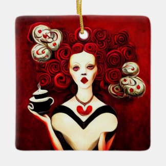 Queen of Hearts Ceramic Ornament