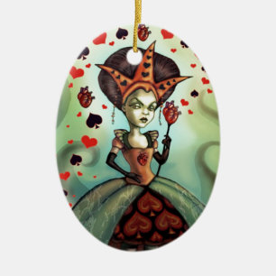 Queen of Hearts Ceramic Tree Decoration