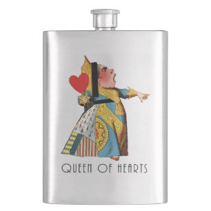 Queen of Hearts Classic Alice and Wonderland Hip Flask