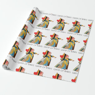 Queen of Hearts Classic Alice and Wonderland Wrapping Paper