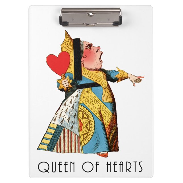Queen of Hearts Classic Alice in Wonderland Clipboard (Front)