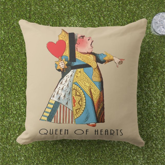 Queen of Hearts Classic Alice in Wonderland Cushion (Grass)