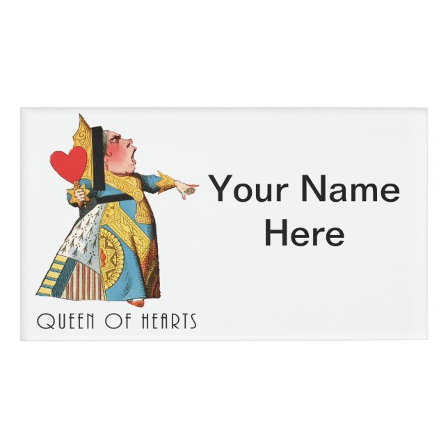 Queen of Hearts Classic Alice in Wonderland Name Tag (Front)