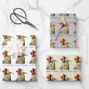 Queen of Hearts Classic Alice in Wonderland Wrapping Paper Sheet