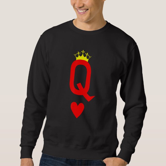Queen Of Hearts Cool Matching Couple Valentine's D Sweatshirt (Front)