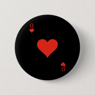 Queen of Hearts Costume Deck of Cards Playing Card 6 Cm Round Badge