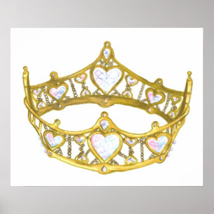 Queen of Hearts crown poster