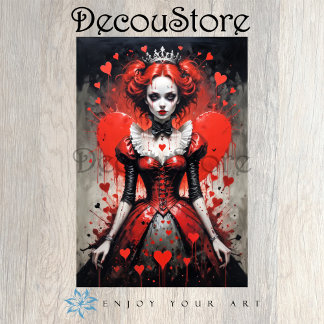 Queen of Hearts Decoupage Tissue Paper