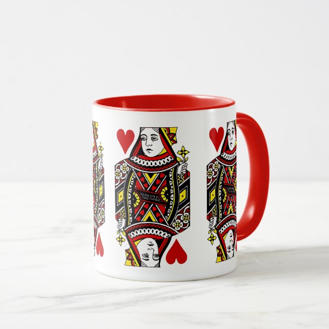 Queen of Hearts Design Coffee Mug (Front Right)