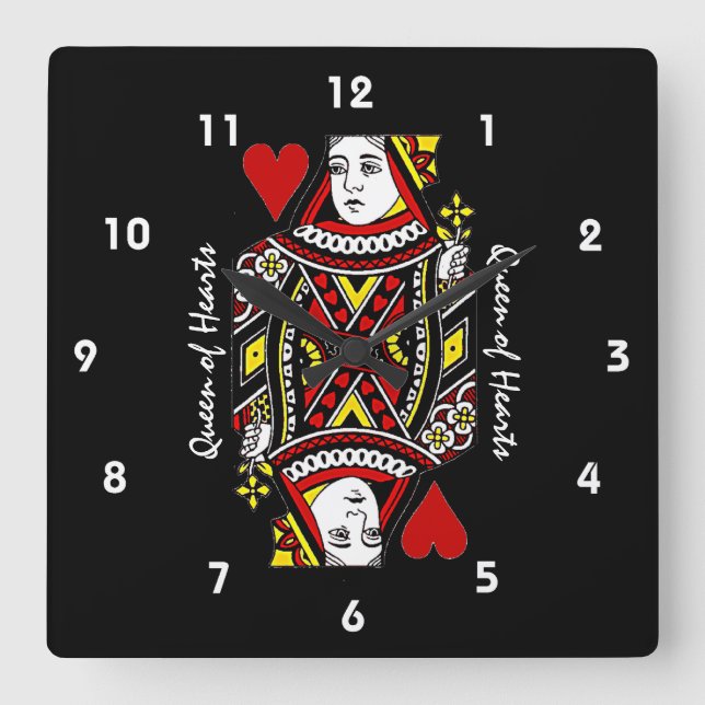 Queen of Hearts Design Wall Clock (Front)