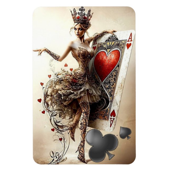 "Queen of Hearts - Enchanted Playing Card Magnet" Magnet (Vertical)