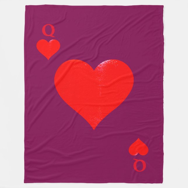 QUEEN OF HEARTS  FLEECE BLANKET (Front)