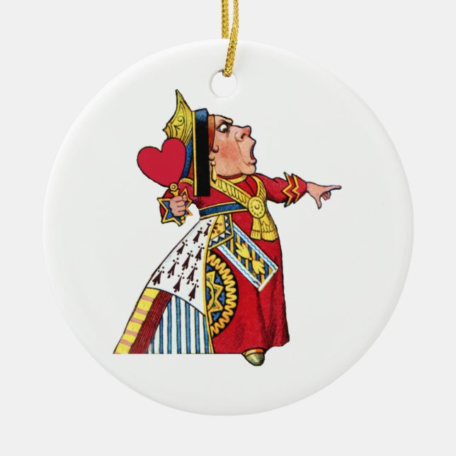Queen of Hearts from Alice in Wonderland Ceramic Ornament (Front)
