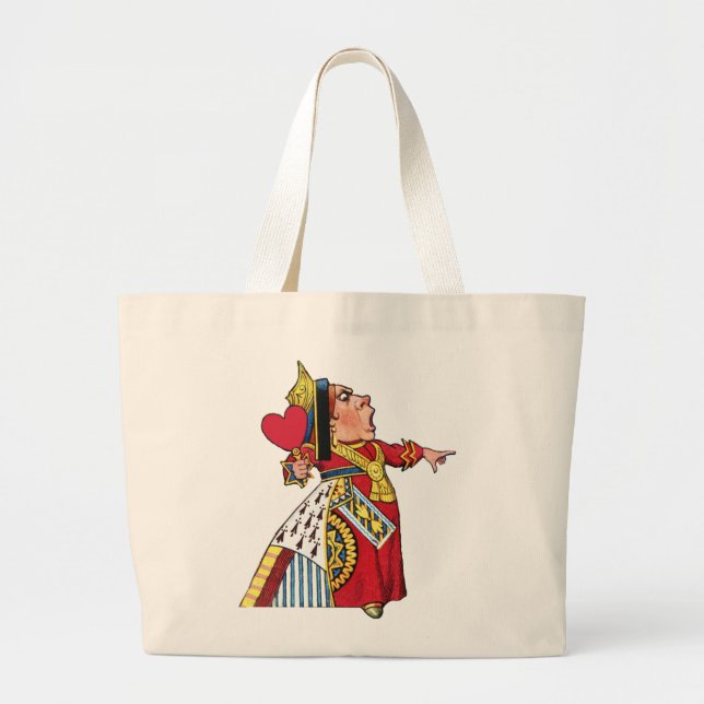 Queen of Hearts from Alice in Wonderland Large Tote Bag (Front)