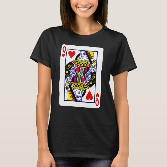 Queen of Hearts from traditional playing cards T-Shirt (Front)