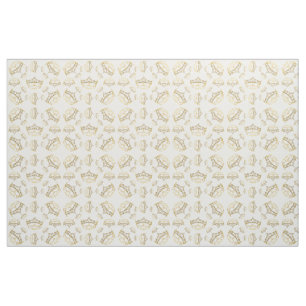 Queen of Hearts gold crown tiaras pattern fabric