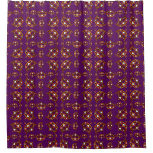 Queen of Hearts Gold Crown Tiaras royal purple Shower Curtain