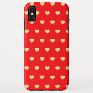Queen of Hearts Gothic Red Gold Pattern iPhone XS Max Case