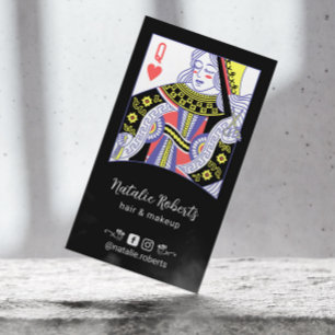 Queen of Hearts Hair Stylist Beauty Salon #2 Business Card