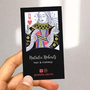 Queen of Hearts Hair Stylist Beauty Salon #3 Business Card