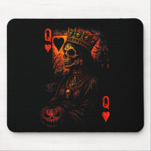 Queen Of Hearts Halloween Vintage Crown Of Skulls Mouse Pad