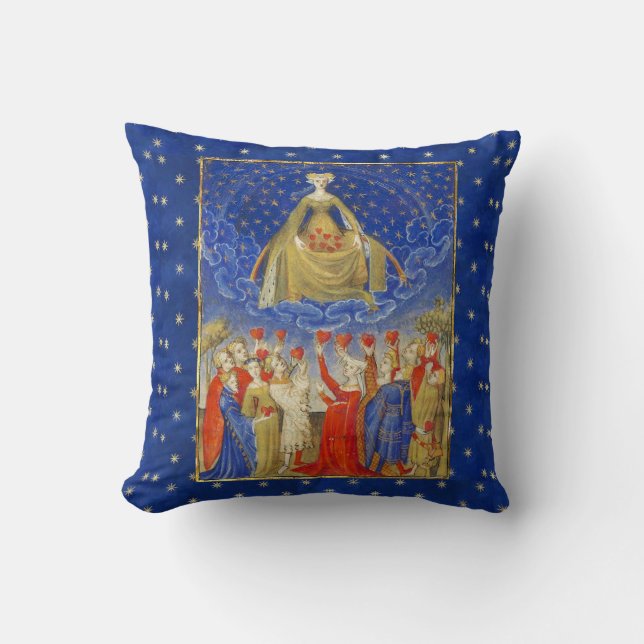 QUEEN OF HEARTS IN STARRY NIGHT Valentines Day Cushion (Front)